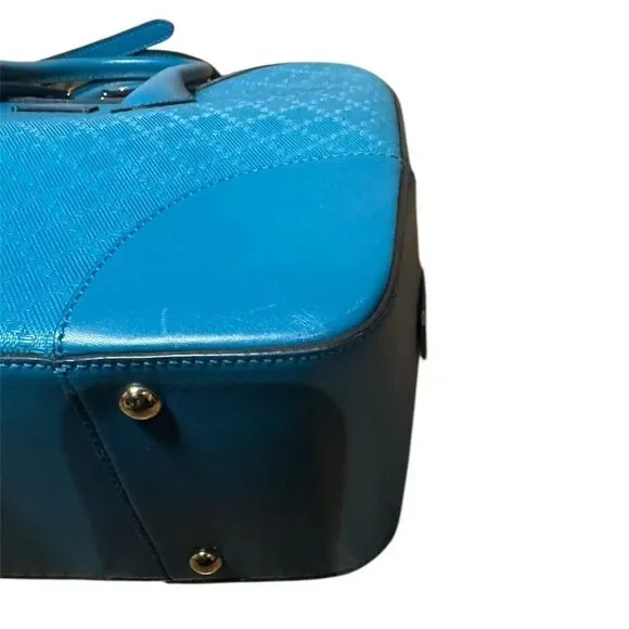 GUCCI Cerulean Blue Diamanté Leather 2way Boston Bag Auth Speedy Doctor Duffle - Picture 9 of 15